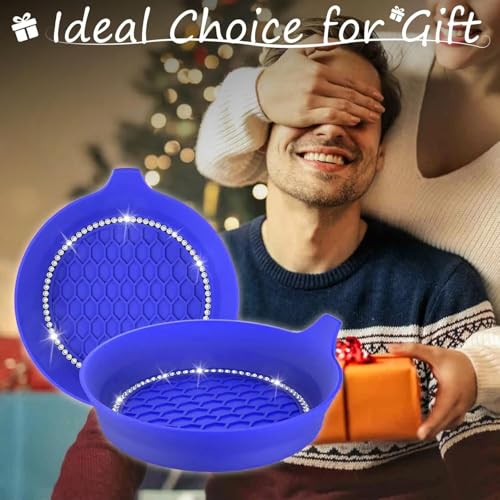 2 PCS Car Cup Coasters (Blue*2pcs / With Diamonds)