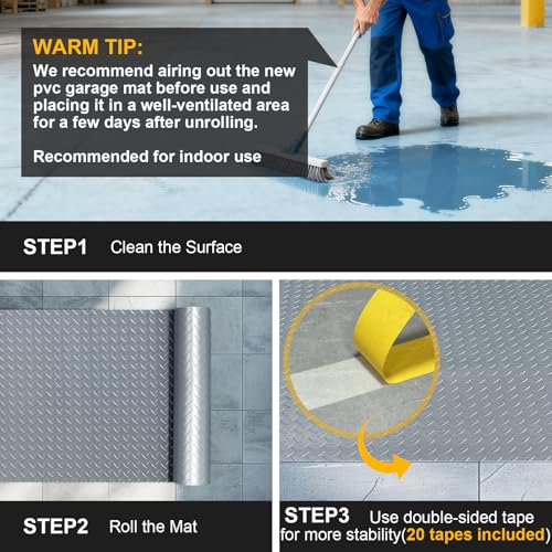 8x20 FT Garage Floor Mat (Grey / 8×20FT)