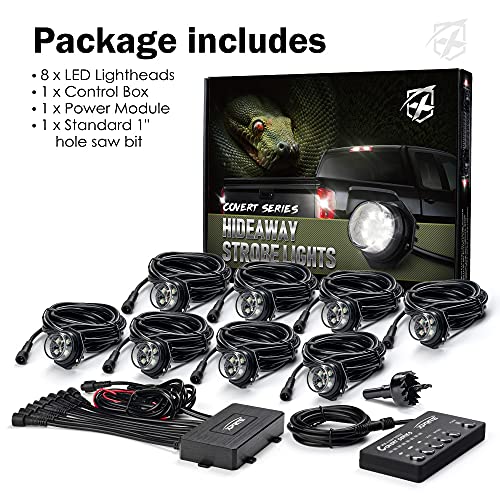 Amber Green LED Hideaway Strobe Lights Kit (Amber Green / 8 pcs)