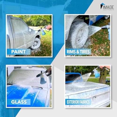 Image Wash (5-Gallon) Platinum Wash Car Soap Concentrated pH-Neutral Foam Soap for Foam Cannon & Bucket wipe Safe for Wax Ceramic Coatings High Lubricity Biodegradable Formula with Bubble Gum Scent (640 Fl Oz (Pack of 1))