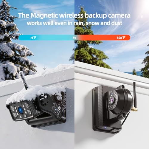3 Magnetic Wireless Backup Camera with HD 1080P 10" DVR Monitor (10" 3-Cam)