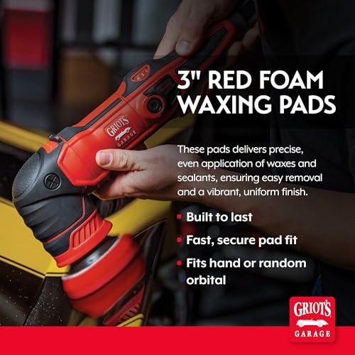 3” Red Foam Waxing Pads for Car Detailing (3" Pads (Set of 3))