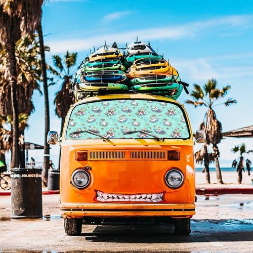 Holiday Duck Car Shade Front Windshield Sun Shade Foldable Car Shade Umbrella Keep Vehicle Cool for Most Vehicles Windshield Umbrella 57" X 30" (One Size / Holiday Duck)