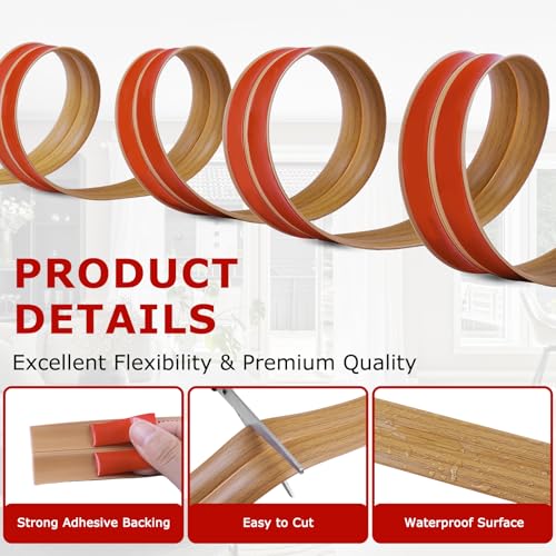 Wall Corner Protector Peel and Stick Corner Trim Molding (2.4 In x 10 Ft / Light Brown Wood)
