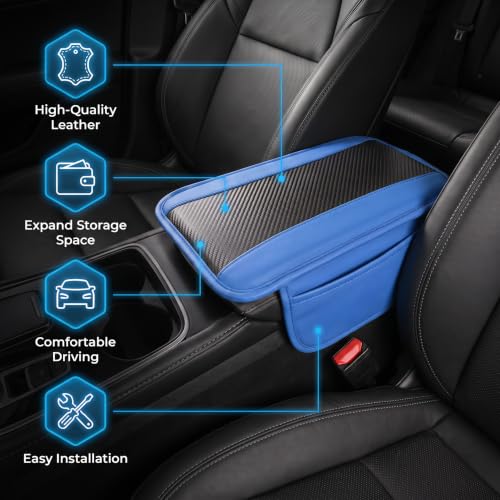 Car Center Console Organizer Cover (Blue)