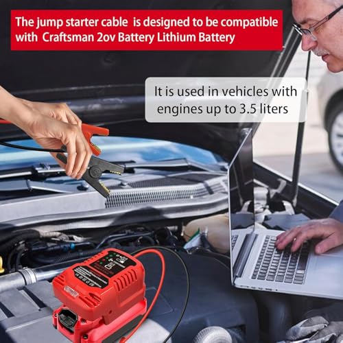 Car Jump Booster Adapter Compatible with Craftsman V20 20V Battery (Jump for V20)