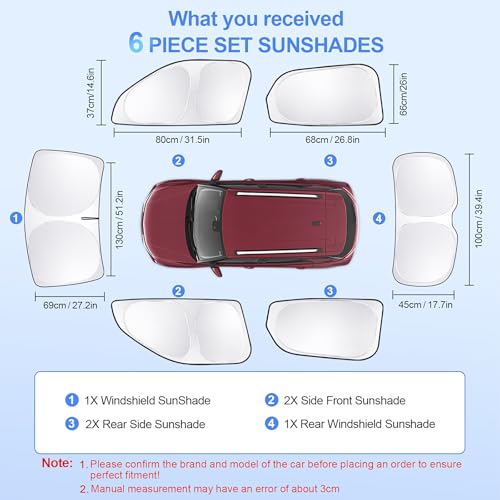 6pcs Car Window Shades for Chevrolet Trailblazer 2021 (for Trailblazer2021-2025)