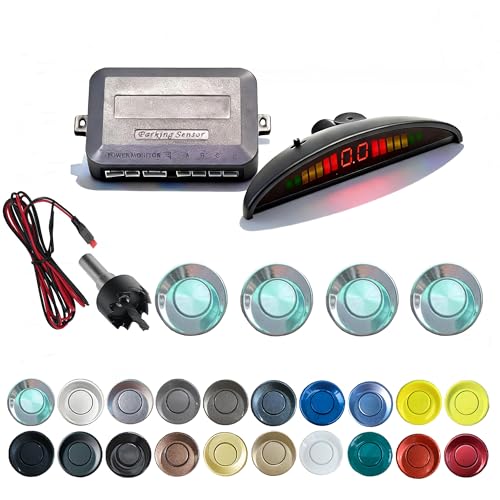 Parking Sensor Kit Backup Sensor Kit Reverse Sensor for Car 20 Color Options for Probes Adjustable Alarm Volume Professional Sensore de Reversa para Carro Safe Driving Assistant(Chrome) (Chrome)
