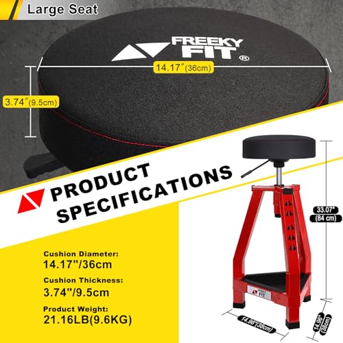 Adjustable Tall Shop Stool (Red/30.7-33.07 Inch)
