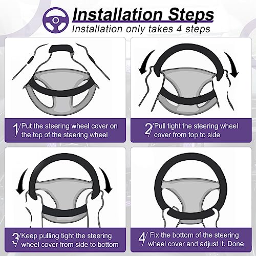 Elastic Stretch Steering Wheel Cover (Purple)