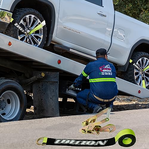 4 Pack Car Tie Down Straps for Trailers (green)