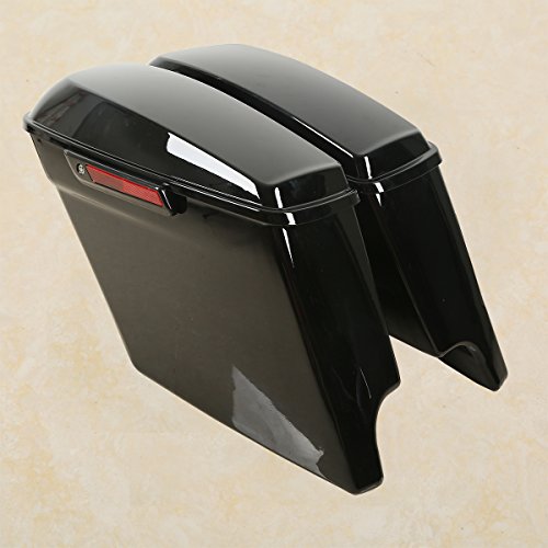 Motorcycle Stretched Saddlebags with Black Conversion Brackets Fit For Harley Softail Deluxe Heritage Softail 1984