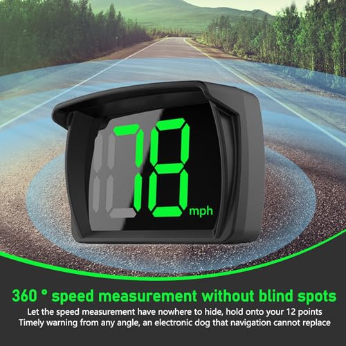 1 PC Speedometer HUD for Cars Trucks Motorcycles USB Plug & Play Digital MPH Speed Meter Head Up Display with Shading Plate Car Charger Adapter (Black)