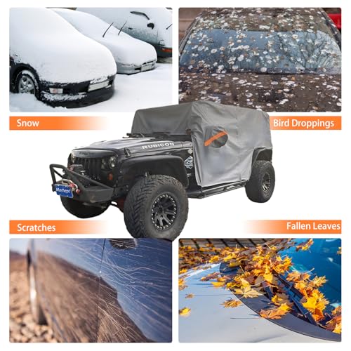 Waterproof Cab Cover for Jeep Wrangler JK JL 4 Door (Grey / Fit for Jeep Wrangler 4 Door)