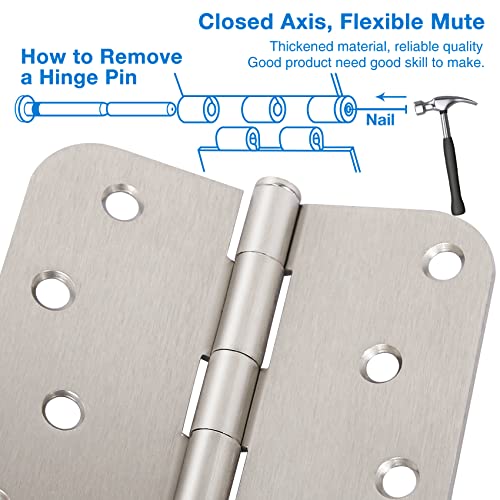 18 Pack Door Hinges 4 Inch Brushed Nickel 5 (Satin Nickel-4 in / 18 Pack)