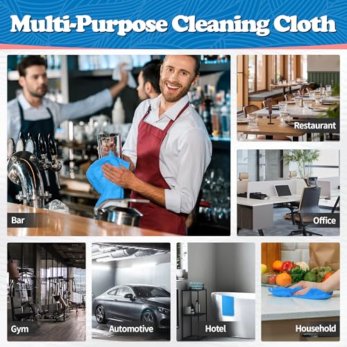 Shop Towels Microfiber Cleaning Cloth Bulk (200PK / Blue)