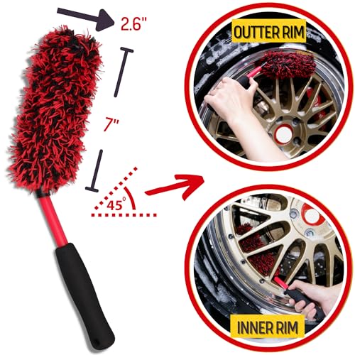 Wheel Brush Kit 3 Pack (3-Pack / Red/Black)