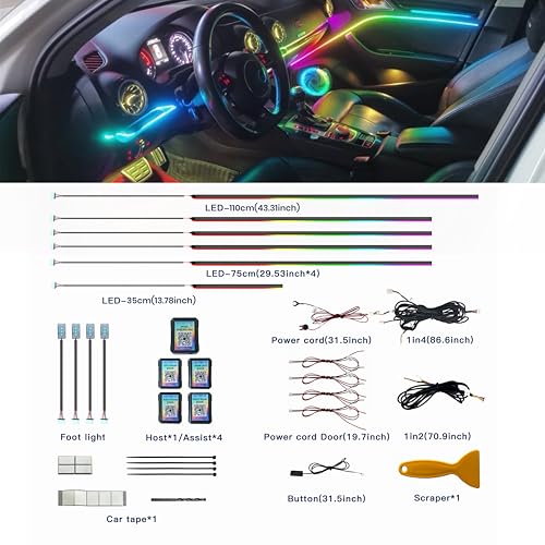 Ambient Lighting Car Interior LED Strip Lights 10 (10in1-110CM)