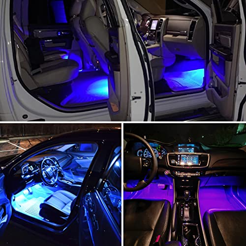 4PCS USB Car Interior Neon Accent Lights RGB App and Button Control (USB Interior Lights - APP+Button)