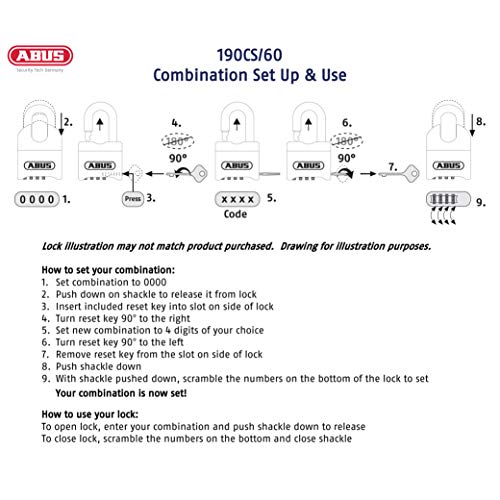 190CS 60 High Security Solid Steel Combination Padlock (Modern)