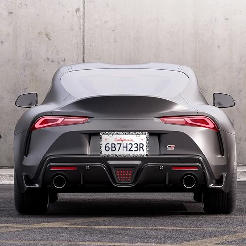 Grey Black Leopard Print License Plate Frame Cheetah License Plate Frames (Grey Black Leopard Print)