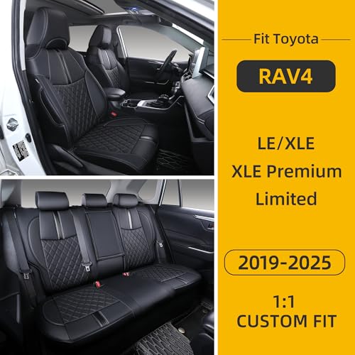 Custom RAV4 Seat Covers for 2019 (Black Sport / 2019-2025 RAV4 Gas)