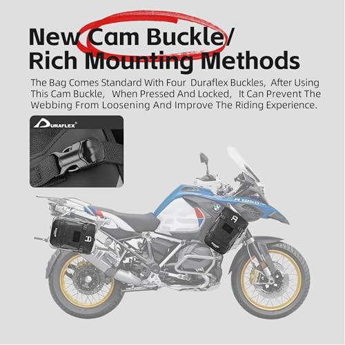 Motorcycle Crash Bar Bag Waterproof 6L Motorcycle Frame Bag Saddle Bag Side Bag with Shoulder Strap (Black 7L)