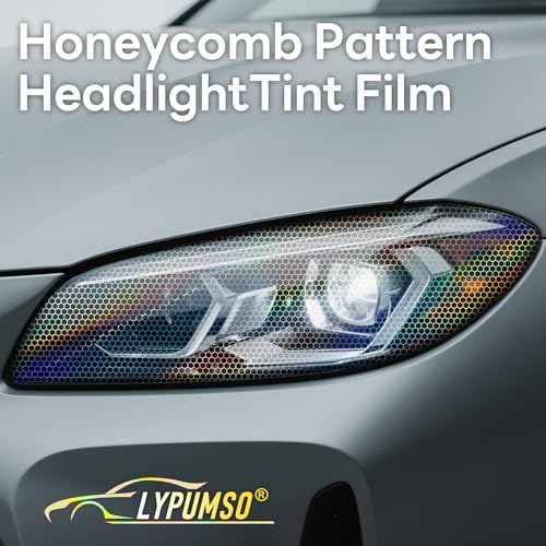 Car Light Tint Film (Smoke Black Honeycomb / 12in x 60in)