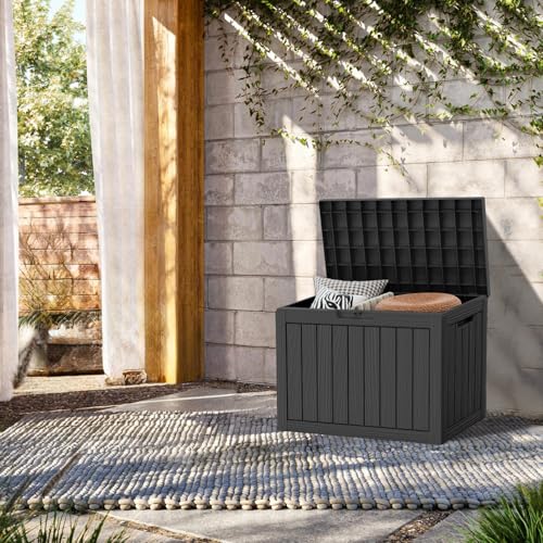 45 Gallon Lockable Resin Deck Box (Black / 45 gallons)