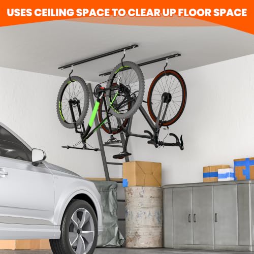 Ceiling Bike Rack for Garage (Fixed Bracket)