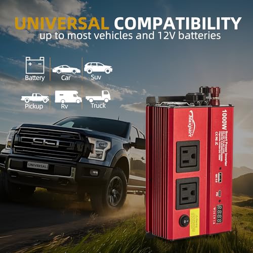 Car 1000w Inverter (1000W / Red)