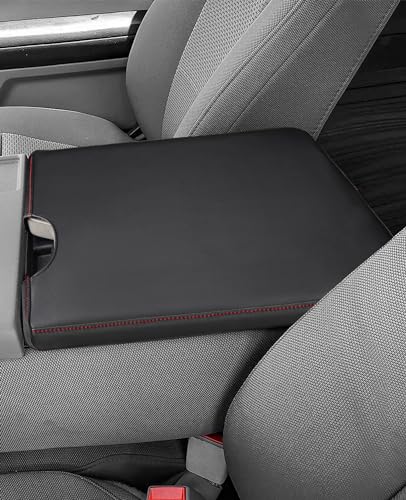 Center Console Armrest Cover for 2026 Ford F150 Accessories 2015 (red stitches / 2015-2026 Jump Seat)