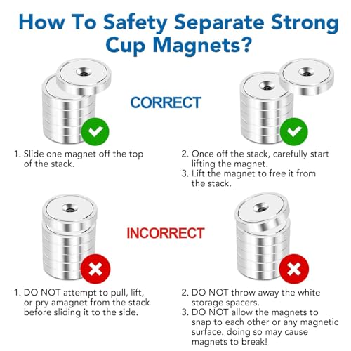 Magnets Heavy Duty Neodymium Strong Magnet Imanes Fuertes 12 Pack (Silver / 110lb-Mix-12p)