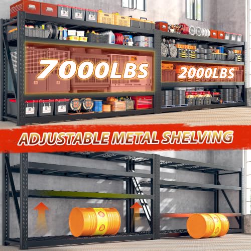 8000LBS Heavy Duty Garage Shelving (77"W x 24"D x 72"H, 4-Tier)