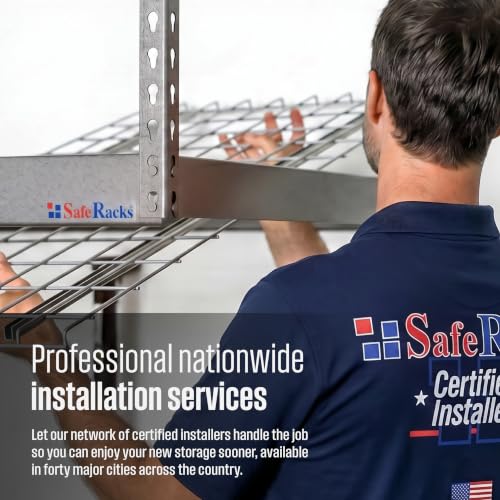 Gray 4x8 Overhead Storage Rack w (Hammertone / 12"-21")
