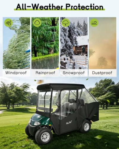 4 Passenger Golf Cart Enclosure for EZGO RXV Short Roof Rain Cover (for EZGO RXV Short Roof 4 Passenger / Black)