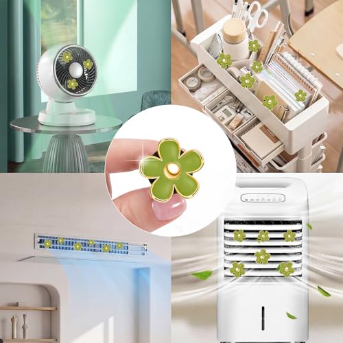 6 Pcs Daisy Vent Clips for Car (Green / 1 Count (Pack of 6))
