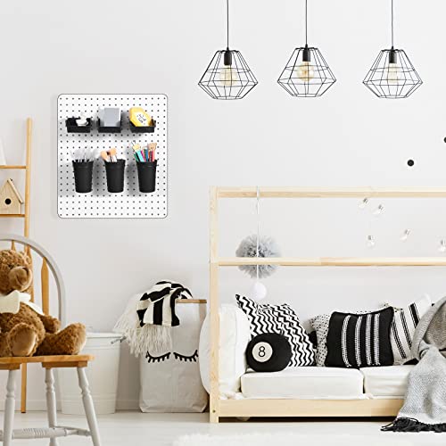 20 Pcs Pegboard Bins and Cups Accessories with Hooks (Black)