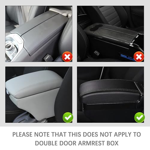 Patchwork Leather Center Console Covers for Cars (Gray)
