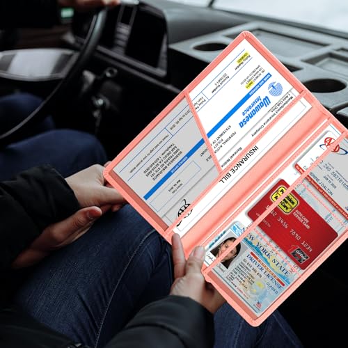 Car Registration & Insurance Card Holder (Pink)
