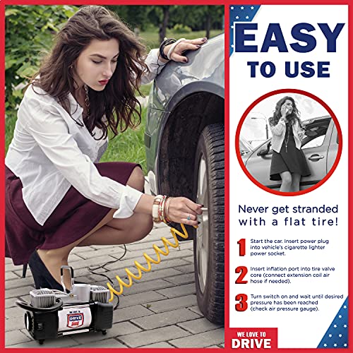 Tire Inflator Portable Air Compressor (Black)