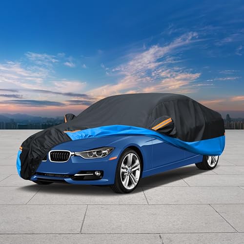 Car Cover Waterproof All Weather Outdoor Windproof Dustproof UV Protection Fit Sedan Honda Civic (1 Sedan Car Cover / A4-Fit Sedan Length 186-193 inch)