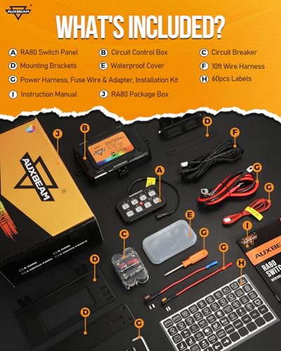 8 Gang Switch Panel RA80 RGB Switch Panel w (8 Gang (1-Sided Outlet) / RGB (No APP))