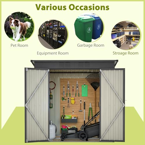 Outdoor Storage Shed (6x4 Ft-without window / Black)