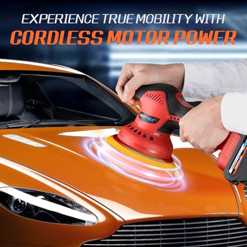 Cordless Car Buffer Polisher w (Red)