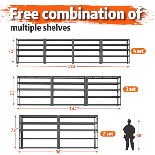 Storage Shelves Heavy Duty (5 Tier 48"W x 18"D x 72"H)