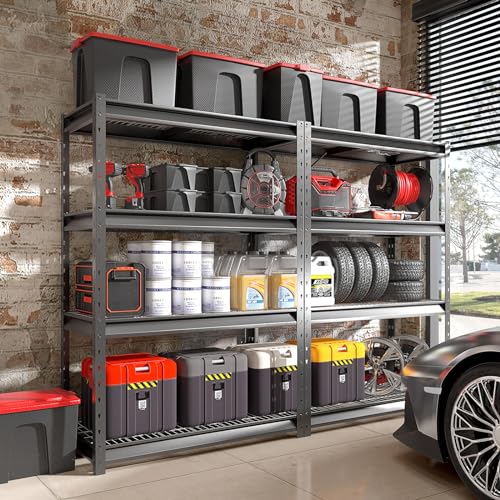 The Atlas 48" W Heavy Duty Garage Shelving Unit Load 12000 Lbs (Black / 48โW x 24โD x 72โH, 12000lbs)
