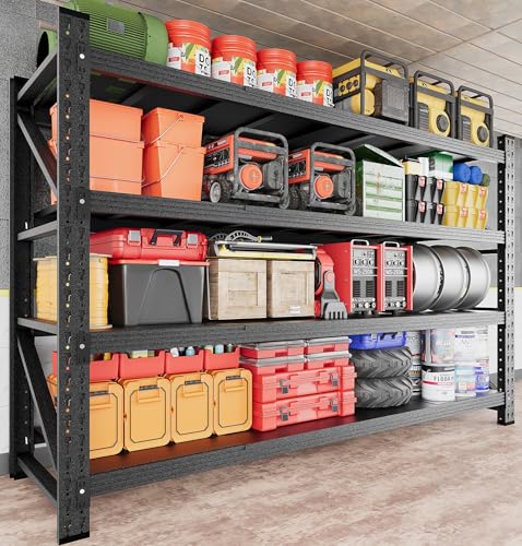 71.3" Wide Heavy Duty Garage Shelving Units (Matte Black / 71.3"Wx24"Dx70"H)