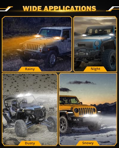 7 Inch LED Light Bar 6 Modes Amber White Series LED Pod Lights (Amber White 7")