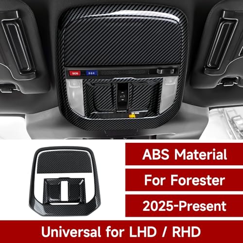 Front Roof Reading Light Lamp Cover Interior Trim Decal Only for 2025 2026 Subaru Forester Accessories ABS Carbon Fiber Stickers (Front Roof Reading Light Decal)